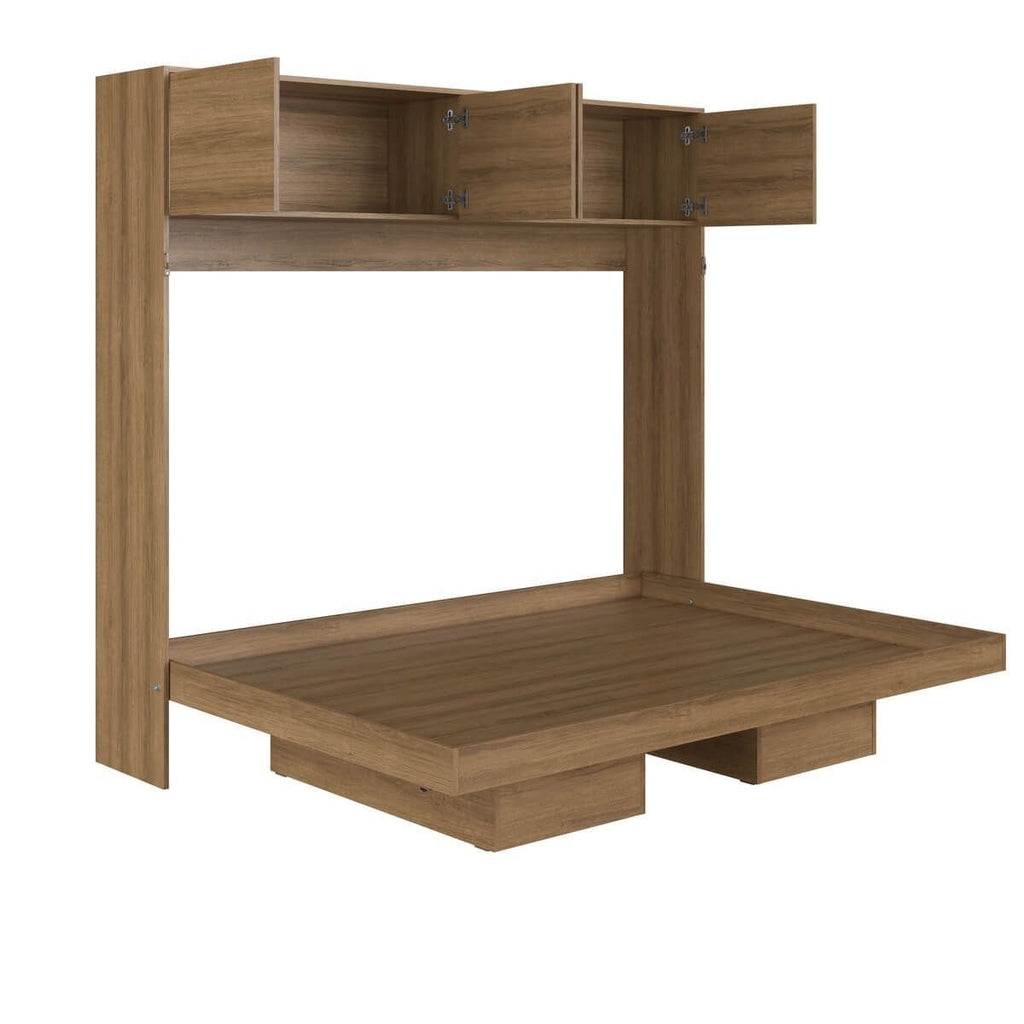 Cama Casal Articulável Horizontal com Portas 140 Hanover Yescasa Marrom/Mel