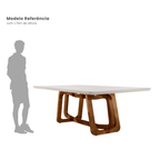 Conjunto de Mesa de Jantar Retangular Madeira Maciça com Vidro e 8 Cadeiras Genova Monaco Yescasa
