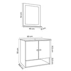 Conjunto de Banheiro Deli 2 Portas com Cuba Oxford e Espelheira Loja DoceLar Branco Carrara/Nature