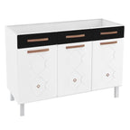 Balcão de Cozinha em Aço Triplo para Pia 120cm Mirage New Telasul Preto/Branco