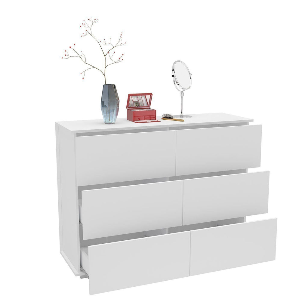 Cômoda 6 Gavetas Merlot Yescasa Branco