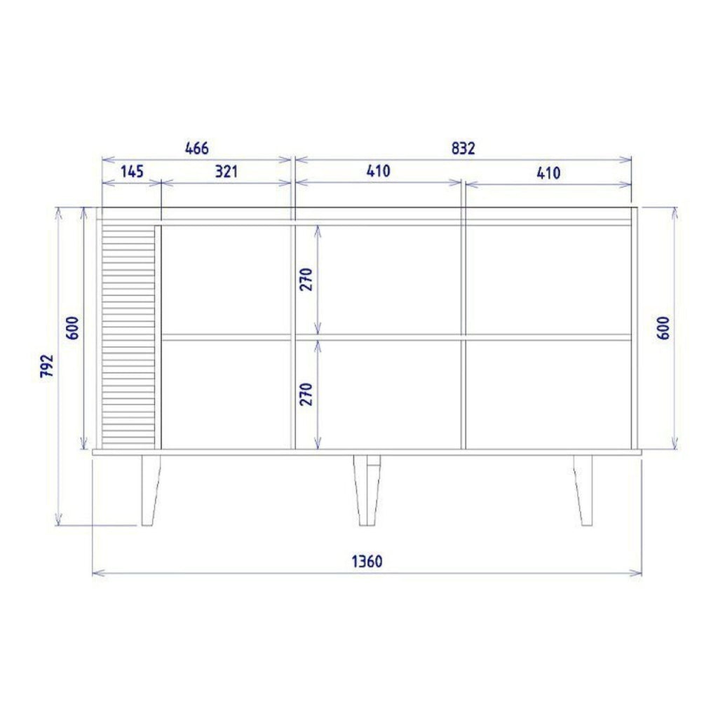Conjunto Sala de Estar Completa Jurerê Home Maceió para TV Até 65 Polegadas Buffet e Cristaleira 4 Portas Colibri Branco Off White Matte/Freijó