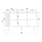 Conjunto Sala de Estar Completa Jurerê Home Maceió para TV Até 65 Polegadas Buffet e Cristaleira 4 Portas Colibri Branco Off White Matte/Freijó