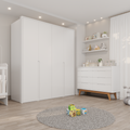 Conjunto Infantil Guarda-Roupa 6 Portas e Cômoda 8 Gavetas Lizz Vicenza MDF Casa D