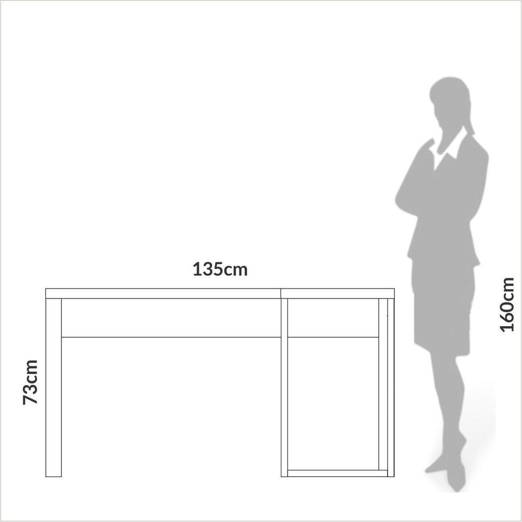 Escrivaninha Mesa Escritório Industrial 100% MDF 157,5cm Pradel
