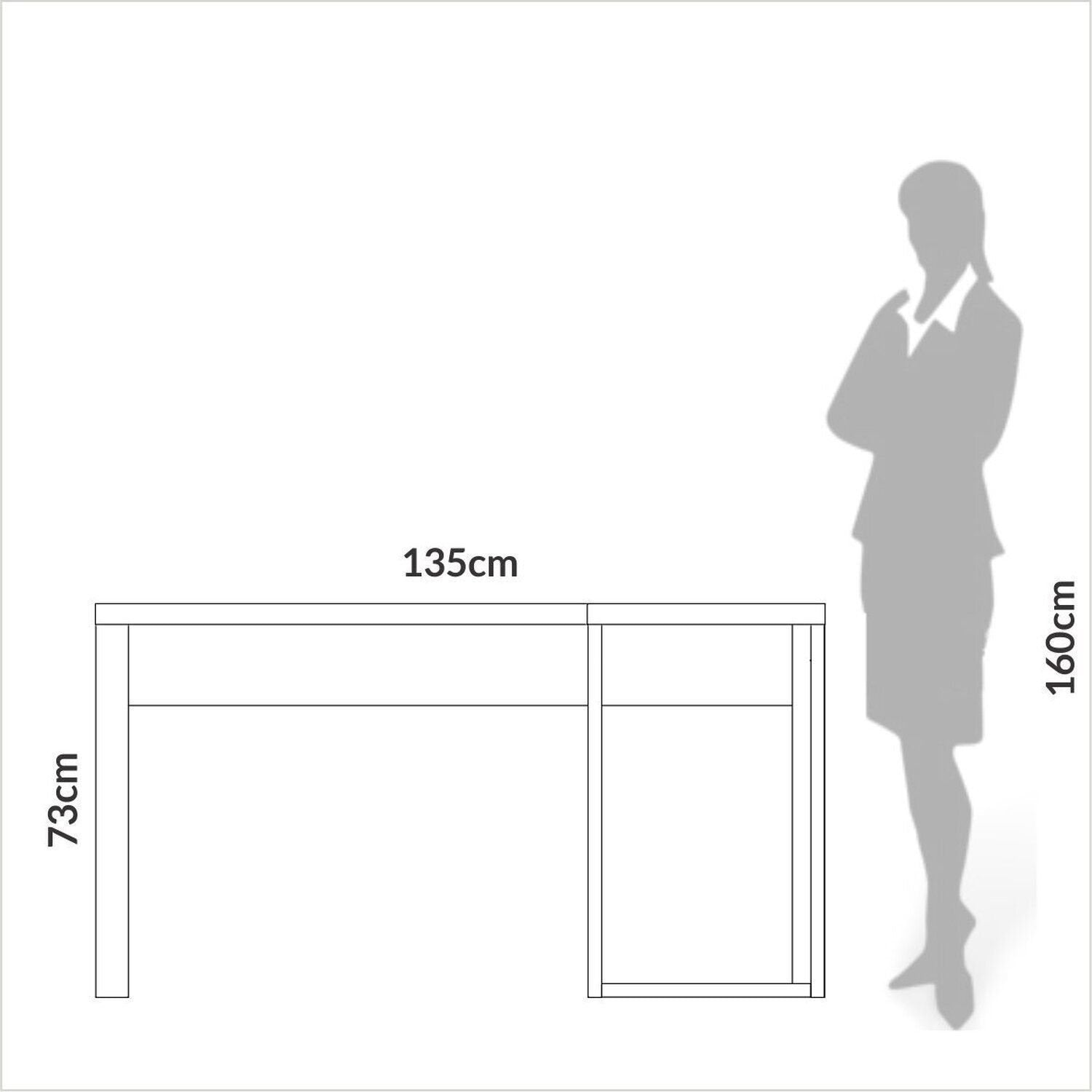 Escrivaninha Mesa Escritório Industrial 100% MDF 157,5cm Pradel