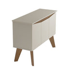 Conjunto Sala de Estar Completa Buffet Oásis e Rack Lumina Bege Off White/Cinamomo Artely