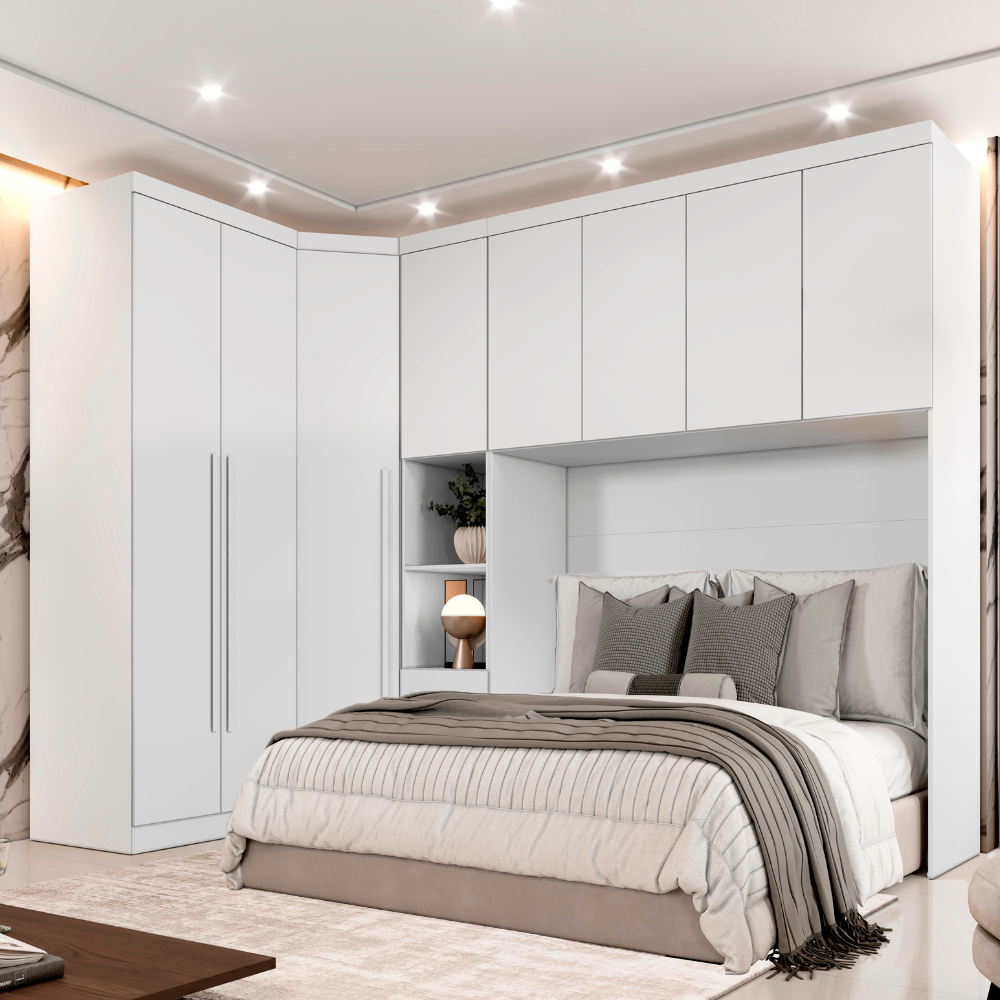 Guarda-Roupa Modulado Casal Safira 008 MDF 8 Portas 4 Gavetas Clic Móveis