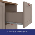 Cozinha Completa Modulada Americana 4 Peças com Balcão Tampo e 2 Gavetas Unna Yescasa
