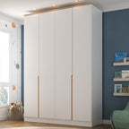 Guarda-Roupa Infantil 4 Portas 2 Gavetas Sky Yescasa 100% MDF Branco/Olmo Italiano