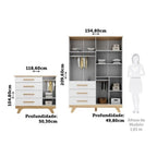 Quarto Infantil Completo Guarda-Roupa 4 Portas e Cômoda 1 Porta 100% MDF Kakau Retrô Yescasa