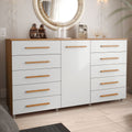 Cômoda para Quarto 10 Gavetas e 1 Porta Imperial Batrol Móveis Marrom/Freijó/Off White