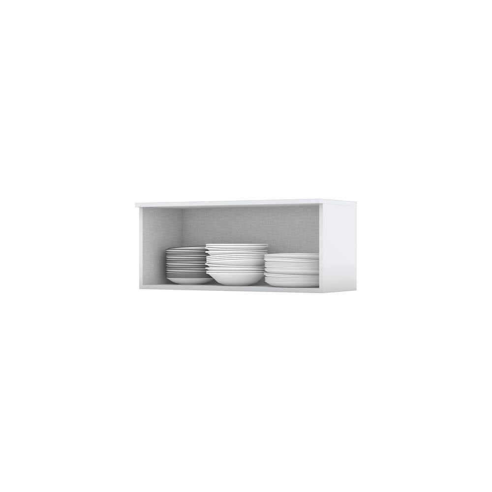 Armário Aéreo 1 Porta Basculante 80cm Emily Espresso Móveis Branco