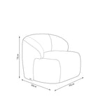 Conjunto Poltrona Base Fixa e Puff Decorativo Charlote Sala de Estar Bouclê Bege G88 Gran Belo