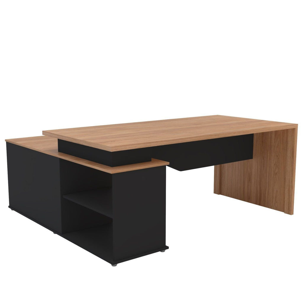 Escrivaninha Mesa Escritório Diretor em L Spring 3 Gavetas 1 Porta 180cm Yescasa