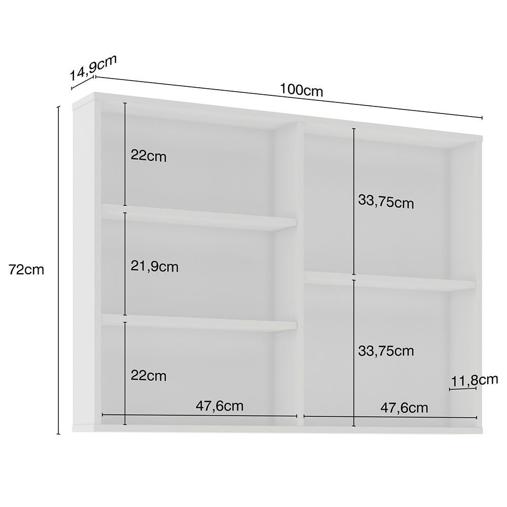 Armário Espelheira para Banheiro Lyam Decor Malbec 100cm 2 Portas Branco