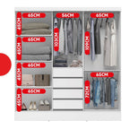 Guarda-Roupa Casal 3 Portas de Correr 4 Gavetas Plata Demóbile MDP Branco