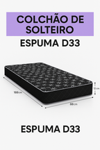 Colchão Solteiro Espuma D33 Jupiter Firme Poliéster 88x188x12cm
