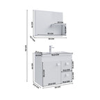 Conjunto para Banheiro Gabinete Suspenso com Cuba e Espelheira Isa MGM Móveis 55cm Marrom/Amêndoa/Off White
