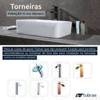 Cuba Banheiro Lavabo Cerâmica Retangular Branca Apoio Tubrax BAB0003