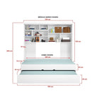 Quarto Completo Solteiro Juvenil 4 Peças com Guarda-Roupa e Bicama Modulado Chiara Phoenix Baby