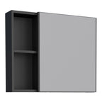 Espelheira para Banheiro Cozimax Ameixa 1 Porta 2 Nichos 60cm Preto