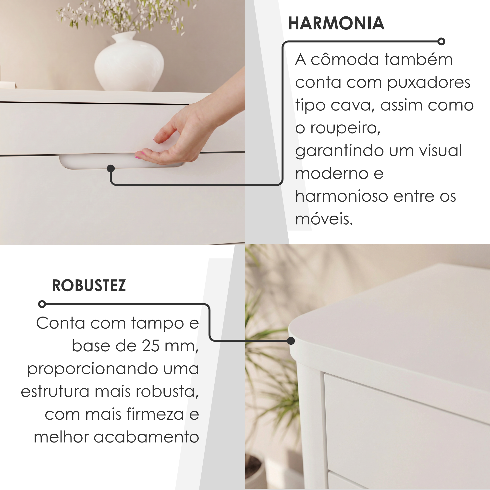 Conjunto Infantil Guarda-Roupa 6 Portas e Cômoda 8 Gavetas Lizz Vicenza MDF Casa D