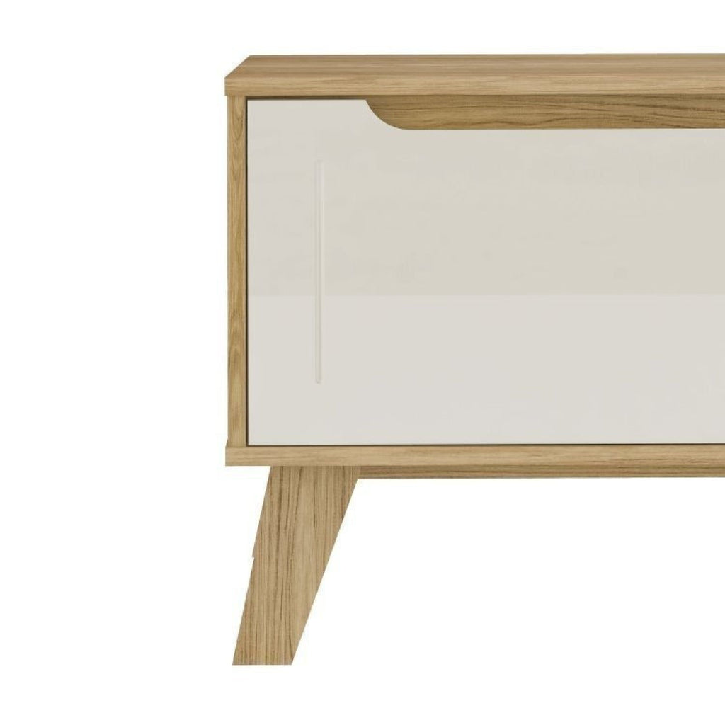 Conjunto Sala de Estar Lotus Rack e Mesa de Centro MDF Carvalho/Off White Espresso Móveis