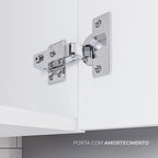Cozinha Pérola com Rodapé 5 Peças Torre Quente Aéreo 3 Portas Balcão 120 Balcão 80 e Basculante Yescasa Branco