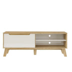 Conjunto Sala de Estar Lotus Rack e Mesa de Centro MDF Carvalho/Off White Espresso Móveis