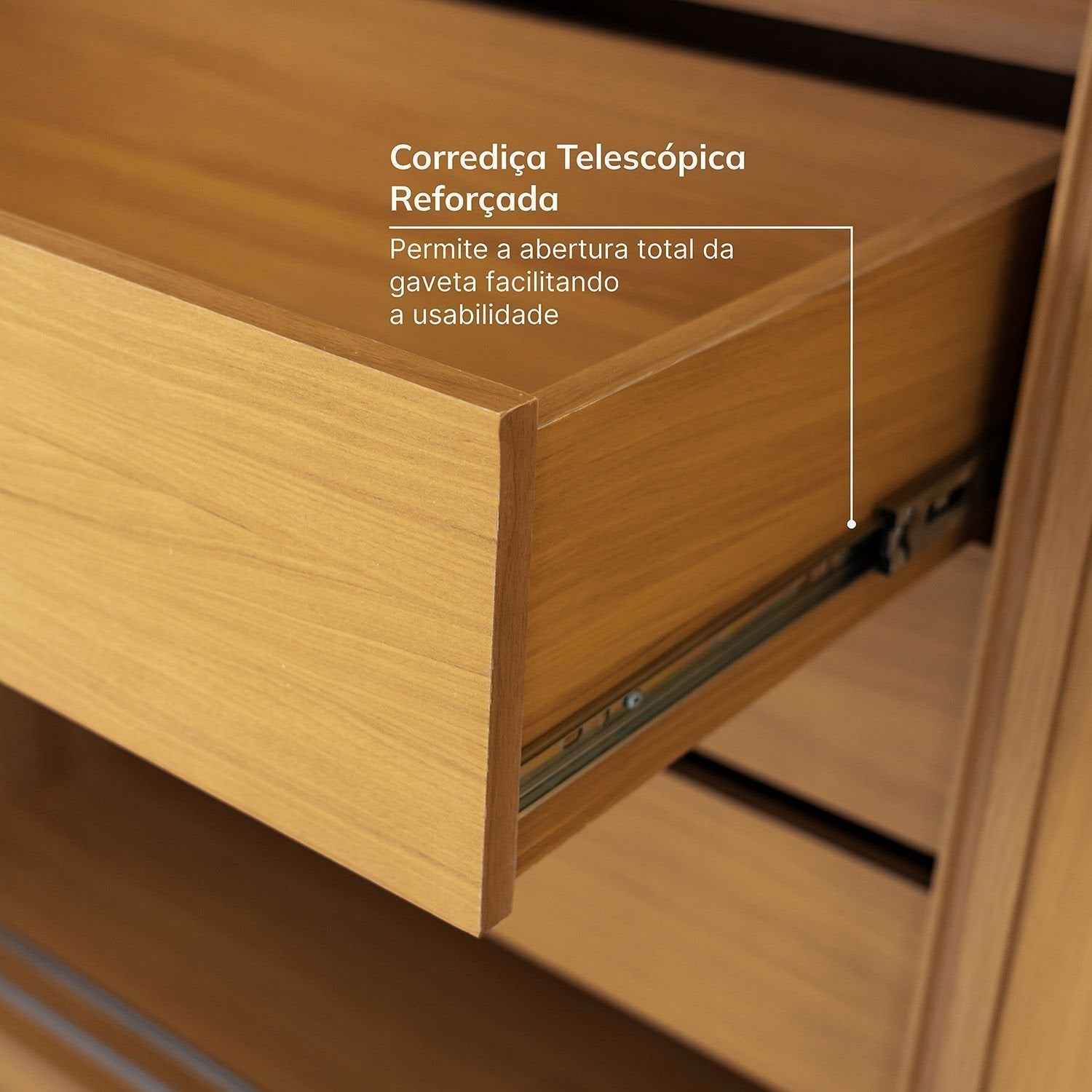 Guarda-Roupa Casal 3 Portas de Correr Samambaia CabeCasa MadeiraOriginals Carvalho