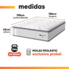 Colchão Queen Molas Guarda Costas Max Pillow Probel Branco/Cinza 158x198x40cm