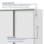 Guarda-Roupa Casal Spazio Yescasa 3 Portas Correr 6 Gavetas MDF 270cm Branco