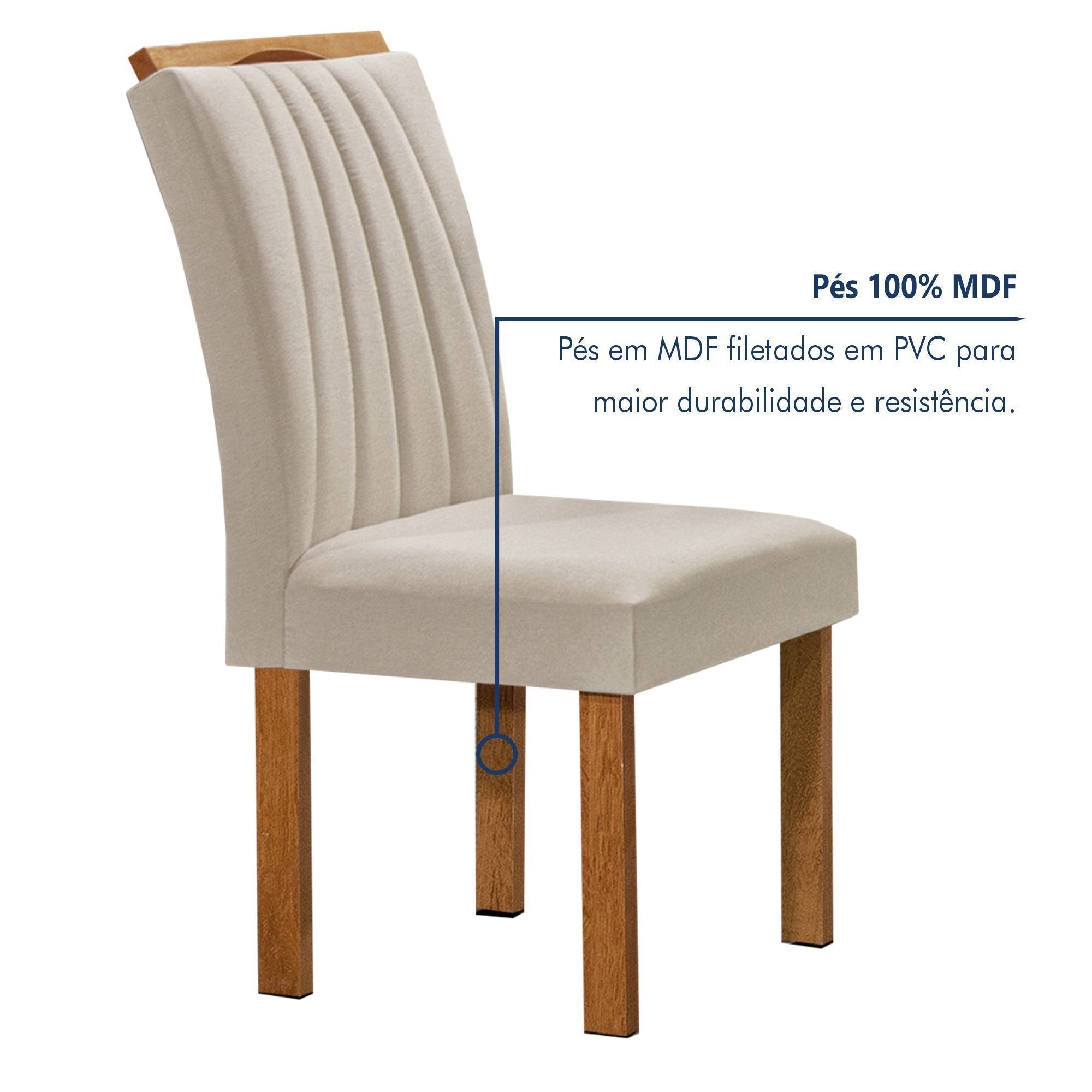 Conjunto Sala de Jantar Mesa Retangular Tampo Vidro Kyra 120x90 com 4 Cadeiras Arizona Cel Móveis