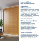 Guarda-Roupa Casal 3 Portas de Correr Samambaia CabeCasa MadeiraOriginals 100% MDP/MDF Carvalho