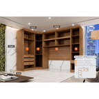 Guarda-Roupa Modulado Casal Safira 008 MDF 8 Portas 4 Gavetas Clic Móveis