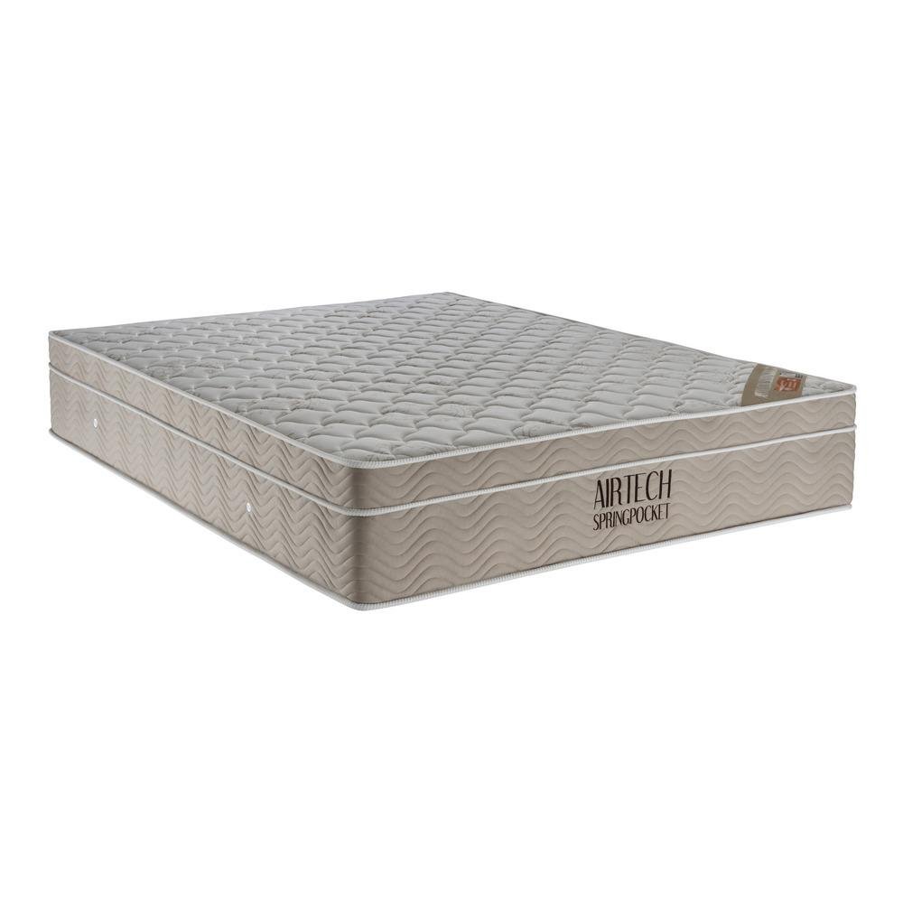 Colchão Queen Ortobom Airtech Spring Molas Superpocket D26 Pró Branco/Bege 158x198x25cm