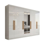 Guarda-Roupa Casal com Espelho 8 Portas 4 Gavetas Paris Maxel Branco
