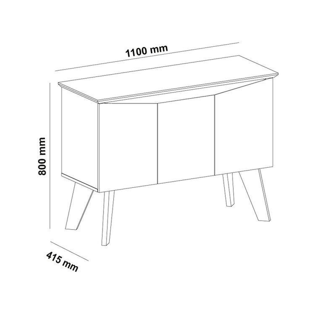 Conjunto 3 Peças Sala de Estar Mesa de Centro Lucca Buffet Oásis Rack Lumina Pinho/Off White Artely