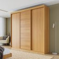Guarda-Roupa Casal 3 Portas de Correr Samambaia CabeCasa MadeiraOriginals Carvalho
