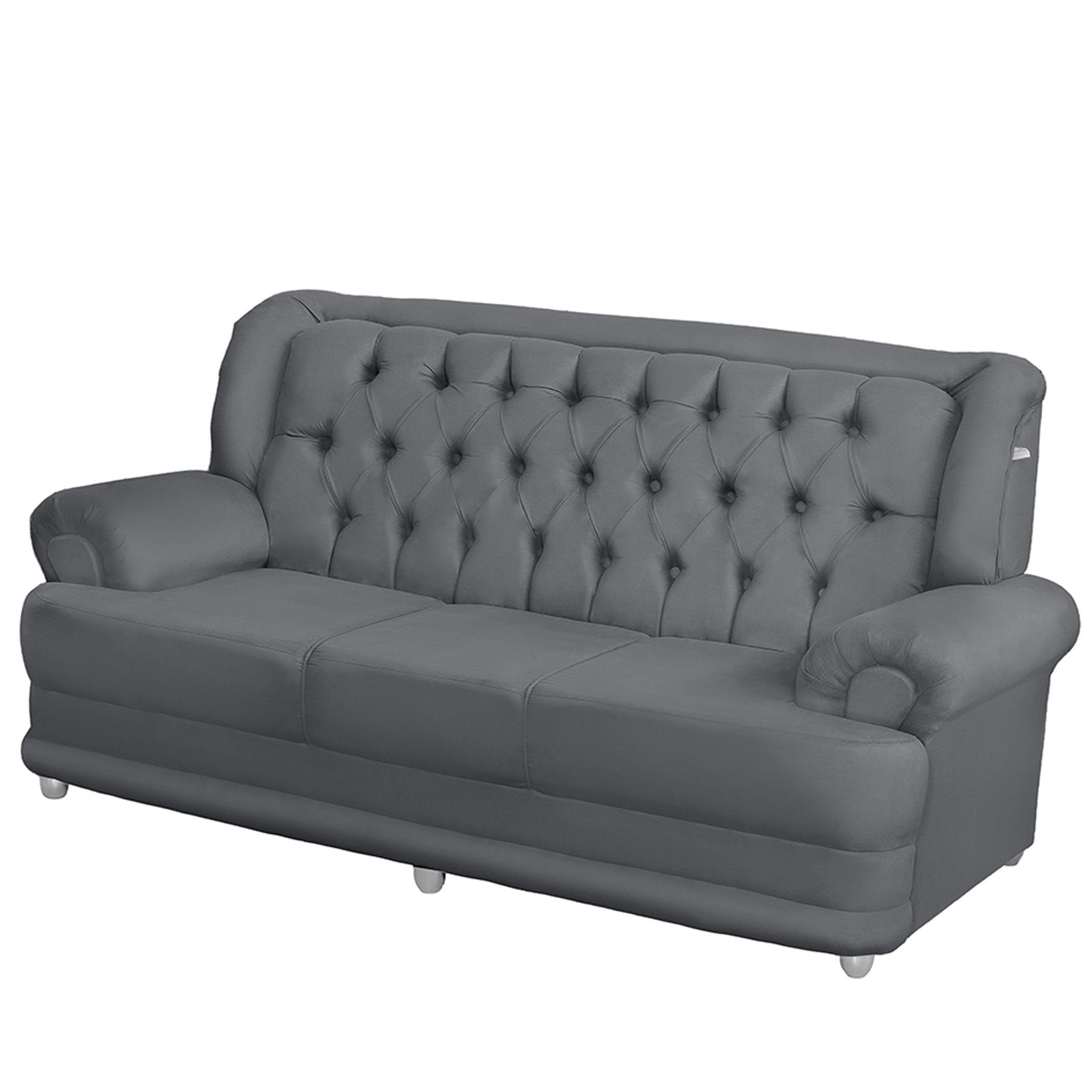 Sofá 3 Lugares Finlândia 2,00m Suede Cinza Sofá Casa