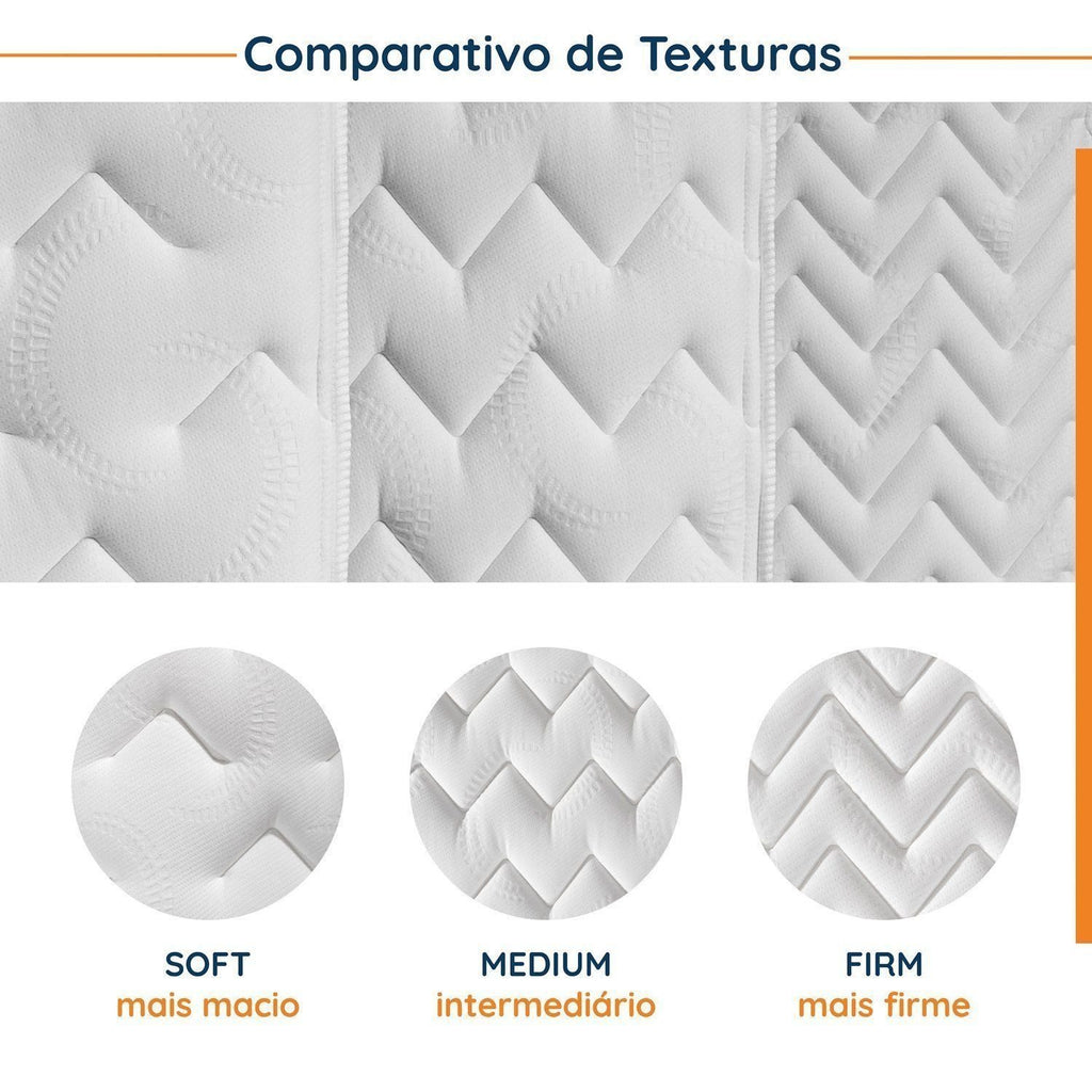 Colchão Solteiro Mola Ensacada Cronos Medium Pillow By Herval CabeCasa MadeiraMadeira 88x188x28cm