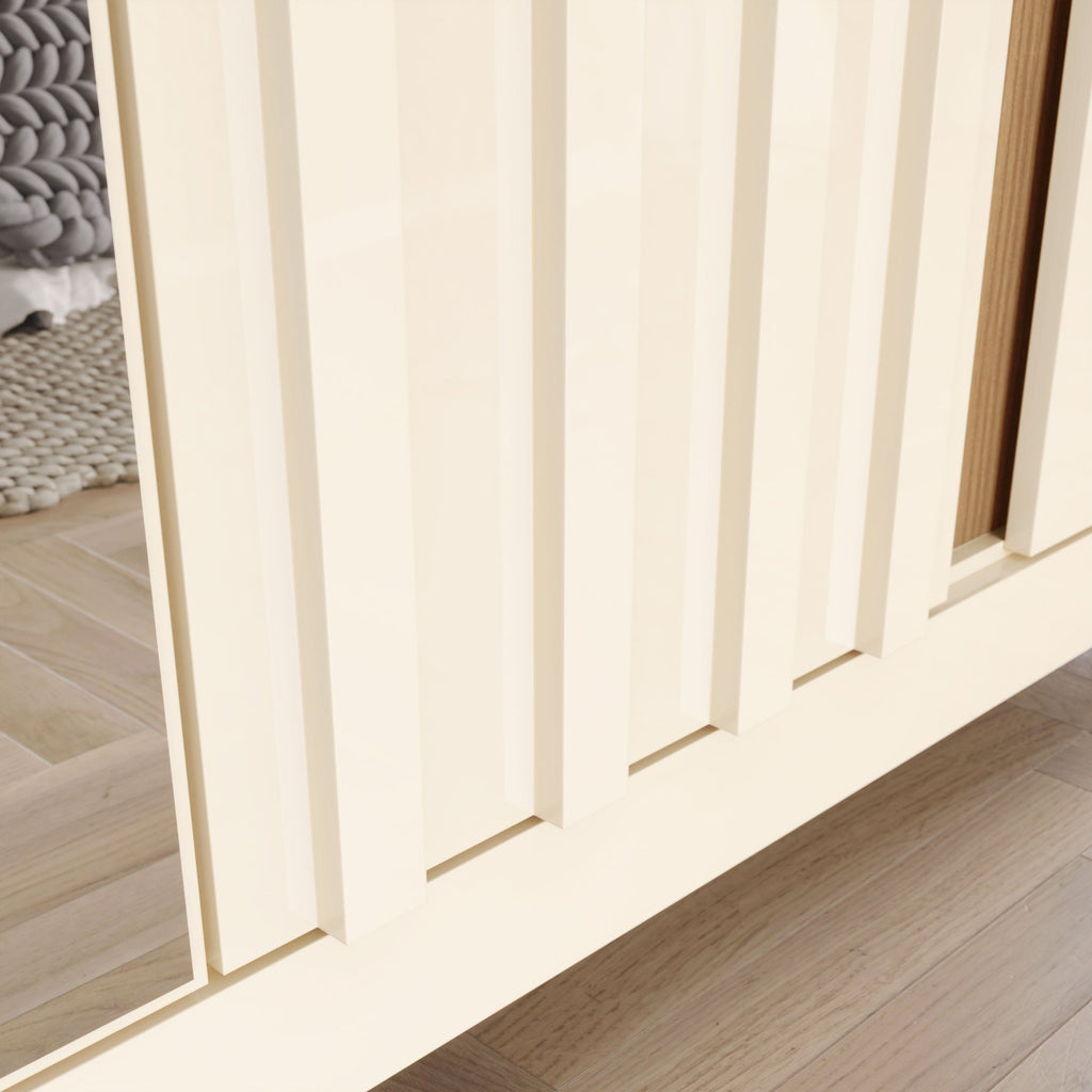 Guarda-Roupa Casal 6 Portas 6 Gavetas com Espelho Napoli Henn MDP Bege/Off White/Nature