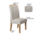 Conjunto Canto Alemão Baú com Mesa Retangular 120x80cm Tampo Vidro e 2 Cadeiras Yescasa