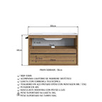 Conjunto para Banheiro Gabinete Suspenso 80cm com Cuba e Espelheira Prodecor CJ8030.20 Marrom/Mel