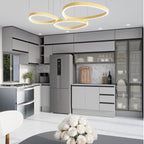Cozinha Modulada Nara CabeCasa MadeiraOriginals 15 Peças 11 Aéreos 3 Balcões 1 Cristaleira Cinza