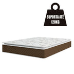 Colchão Casal Umaflex Molas Ensacadas Pillow Top Martino Marrom/Branco 138x188x25cm