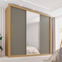 Guarda-Roupa Casal 3 Portas com Espelho 4 Gavetas Costa Rica Cinamomo Off-White Sallêto Móveis