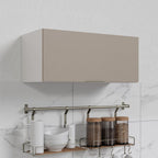 Armário Aéreo Porta Basculante 80cm Puxador 150cm Ipanema CabeCasa MadeiraOriginals Fendi Trama/Branco