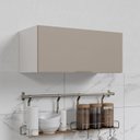 Armário Aéreo Porta Basculante 80cm Puxador 150cm Ipanema CabeCasa MadeiraOriginals Fendi Trama/Branco